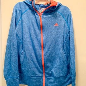 Adidas Climawarm Blue and Pink Hoodie Sweatshirt
